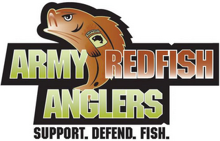 ARMY REDFISH ANGLERS SUPPORT. DEFEND. FISH. logo