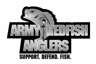 ARMY REDFISH ANGLERS SUPPORT. DEFEND. FISH. logo