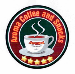 AROMA COFFEE AND SNACKS logo