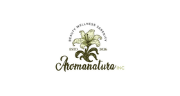 AROMANATURA INC. BEAUTY WELLNESS SERENITY ESTD 2026 logo