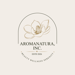 AROMANATURA, INC. ESTD 2026 BEAUTY WELLNESS SERENITY logo