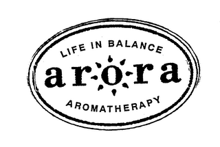 ARORA LIFE IN BALANCE AROMATHERAPY logo