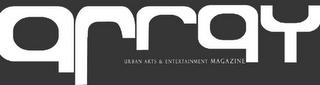ARRAY URBAN ARTS & ENTERTAINMENT MAGAZINE logo