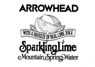 ARROWHEAD SPARKLING LIME MOUNTAIN SPRING WATER WITH A SQUEEZE OF REAL LIME JUICE