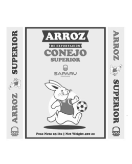 ARROZ SUPERIOR ARROZ DE EXPORTACIÓN CONEJO SUPERIOR SAPARU FROM ECUADOR PESO NETO 25 LBS | NET WEIGHT 400 OZ ARROZ SUPERIOR logo