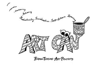 ART CAN BRAIN-TEASING ART PROJECTS SUCCESS. MOTIVATION. CENTERING. ACHIEVING. PRODUCTIVITY. SOCIALIZATION. SELF-ESTEEM. LEARNING CREATIVITY logo