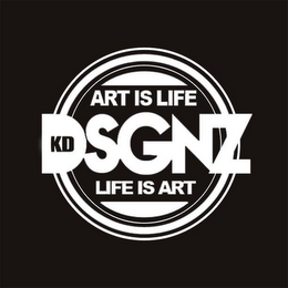 ART IS LIFE KD DSGNZ LIFE IS ART logo