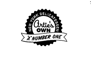 ARTIE'S OWN NEW YORK DELICATESSEN "A" NUMBER ONE logo