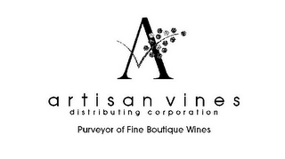 ARTISAN VINES DISTRIBUTING CORPORATION AV PURVEYOR OF FINE BOUTIQUE WINES logo