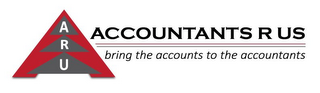 ARU ACCOUNTANTS R US BRING THE ACCOUNTS TO THE ACCOUNTANTS logo