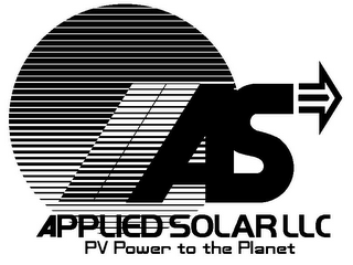 AS APPLIED SOLAR LLC PV POWER TO THE PLANET logo