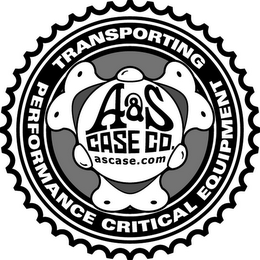 A&S CASE CO. ASCASE.COM TRANSPORTING PERFORMANCE CRITICAL EQUIPMENT logo