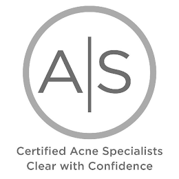 AS CERTIFIED ACNE SPECIALISTS CLEAR WITH CONFIDENCE logo