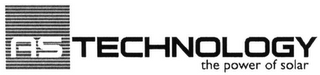AS TECHNOLOGY THE POWER OF SOLAR logo