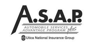 A.S.A.P. AUTOMOBILE SERVICES ADVANTAGE PROGRAM PLUS UTICA NATIONAL INSURANCE GROUP logo