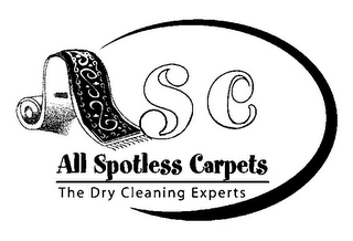 ASC ALL SPOTLESS CARPETS THE DRY CLEANING EXPERTS logo