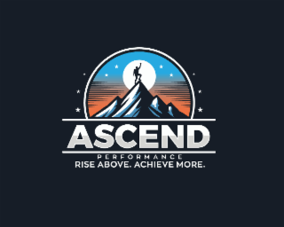 ASCEND PERFORMANCE RISE ABOVE. ACHIEVE MORE. logo