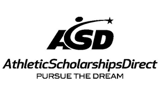 ASD ATHLETICSCHOLARSHIPSDIRECT PURSUE THE DREAM logo