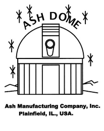 ASH DOME ASH MANUFACTURING COMPANY, INC. PLAINFIELD, IL., USA. logo