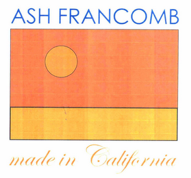 ASH FRANCOMB MADE IN CALIFORNIA logo