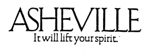ASHEVILLE IT WILL LIFT YOUR SPIRIT. logo