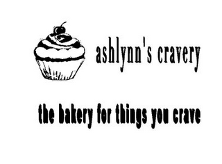 ASHLYNN'S CRAVERY THE BAKERY FOR THINGS YOU CRAVE logo