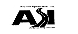 ASI ASPHALT SPECIALISTS, INC.  FULL SERVICE PAVING CONTRACTOR logo