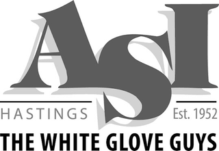 ASI HASTINGS EST. 1952 THE WHITE GLOVE GUYS logo
