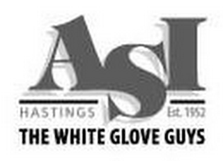 ASI HASTINGS EST. 1952 THE WHITE GLOVE GUYS logo
