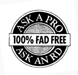 ASK A PRO 100% FAD FREE ASK AN RD logo