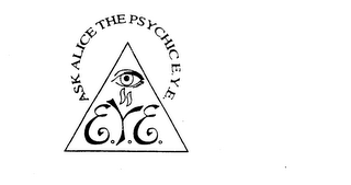 ASK ALICE THE PSYCHIC E.Y.E. E.Y.E. logo