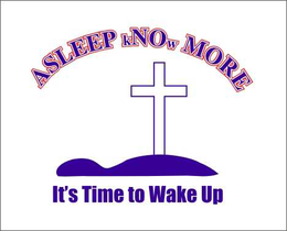 ASLEEP KNOW MORE IT'S TIME TO WAKE UP logo