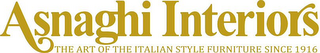 ASNAGHI INTERIORS THE ART OF THE ITALIAN STYLE FURNITURE SINCE 1916 logo