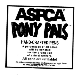 ASPCA PONY PALS "THE PEN THAT SHOWS YOU CARE" logo
