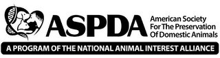 ASPDA AMERICAN SOCIETY FOR THE PRESERVATION OF DOMESTIC ANIMALS A PROGRAM OF THE NATIONAL ANIMAL INTEREST ALLIANCE logo