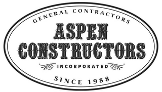 ASPEN CONSTRUCTORS INCORPORATED GENERALCONTRACTORS SINCE 1988 logo