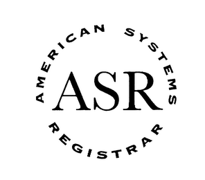 ASR AMERICAN SYSTEMS REGISTRAR logo