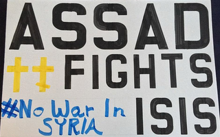 ASSAD FIGHTS ISIS #NO WAR IN SYRIA logo