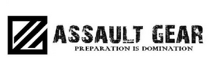 ASSAULT GEAR PREPARATION IS DOMINATION logo