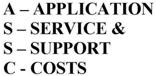 ASSC APPLICATION SERVICE & SUPPORT COSTS logo