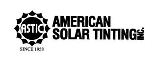 ASTIC AMERICAN SOLAR TINTING INC. SINCE 1958 logo