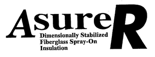 ASURER DIMENSIONALLY STABILIZED FIBERGLASS SPRAY-ON INSULATION logo