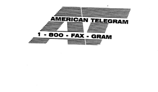 AT AMERICAN TELEGRAM 1-800-FAX-GRAM logo