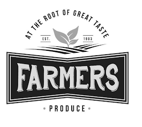 AT THE ROOT OF GREAT TASTE EST. 1983 FARMERS · PRODUCE · logo