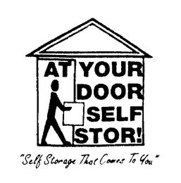 AT YOUR DOOR SELF STOR! "SELF STORAGE THAT COMES TO YOU" logo