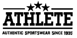 ATHLETE AUTHENTIC SPORTSWEAR SINCE 1935 logo