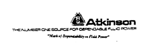 ATKINSON THE NUMBER ONE SOURCE FOR DEPENDABLE FLUID POWER MARK OF DEPENDABILITY IN FLUID POWER logo