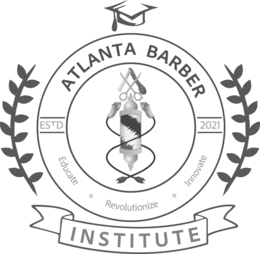 ATLANTA BARBER INSTITUTE ESTD 2021 EDUCATE + REVOLUTIONIZE + INNOVATE logo