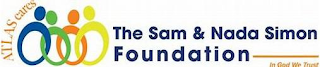 ATLAS CARES THE SAM & NADA SIMON FOUNDATION IN GOD WE TRUST logo