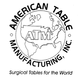 ATM AMERICAN TABLE MANUFACTURING, INC. SURGICAL TABLES FOR THE WORLD logo